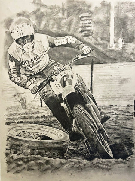 David Bailey Golden era motocross champion riding bultaco dirt bike in 1978 in Orlando