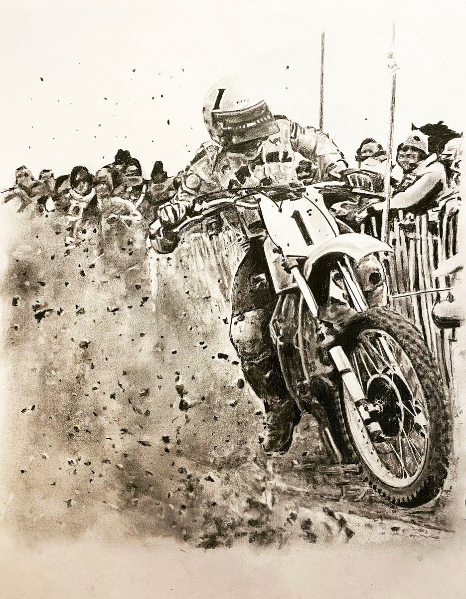 Original Artist Drawing Roger Decoster Motocross Legend ...