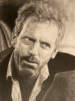 Original Drawing Portrait of Hugh Laurie as House MD