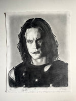 Original Pencil Drawing Portrait of Brandon Lee as the Crow