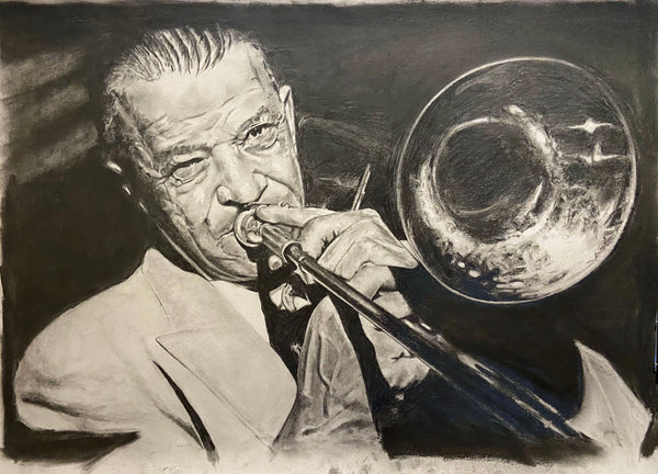 Artist Prints of Drawing Edward "Kid" Ory Jazz Composer Trombonist