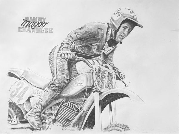 Original Drawing Danny "Magoo" Chandler 1982 US MXGP Overall Champion