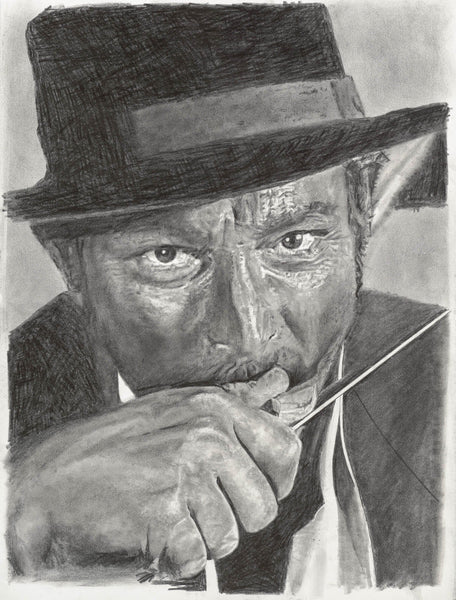 artist drawring of The Bad Angel Eyes Lee Van Cleef The Good The Bad And The Ugly movie Clint Eastwood movie