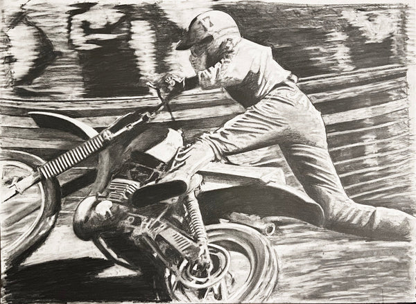 Original Drawing "Jammin" Jimmy Weinert 1976 Unadilla Motocross Park