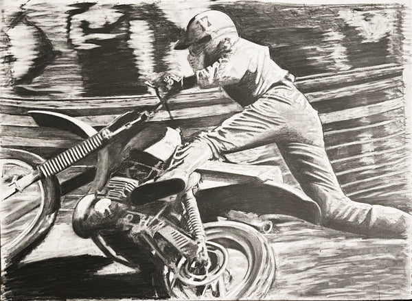 Original Drawing "Jammin" Jimmy Weinert 1976 Unadilla Motocross Park